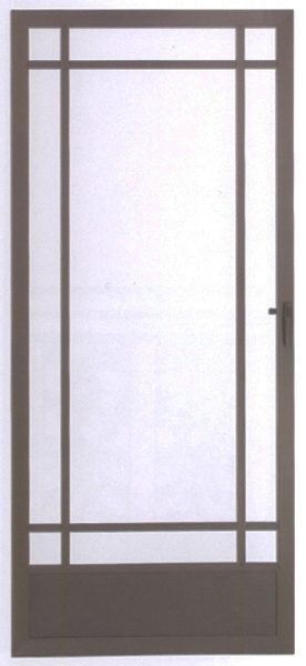 Prairie style swinging screen door